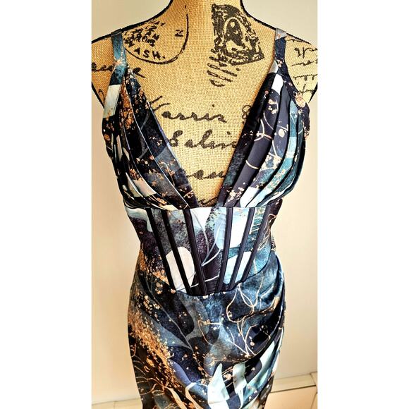 averie Kaylani Draped Midi Dress Floral Magic Print, NWT, NEW, Sz M - Picture 6 of 12